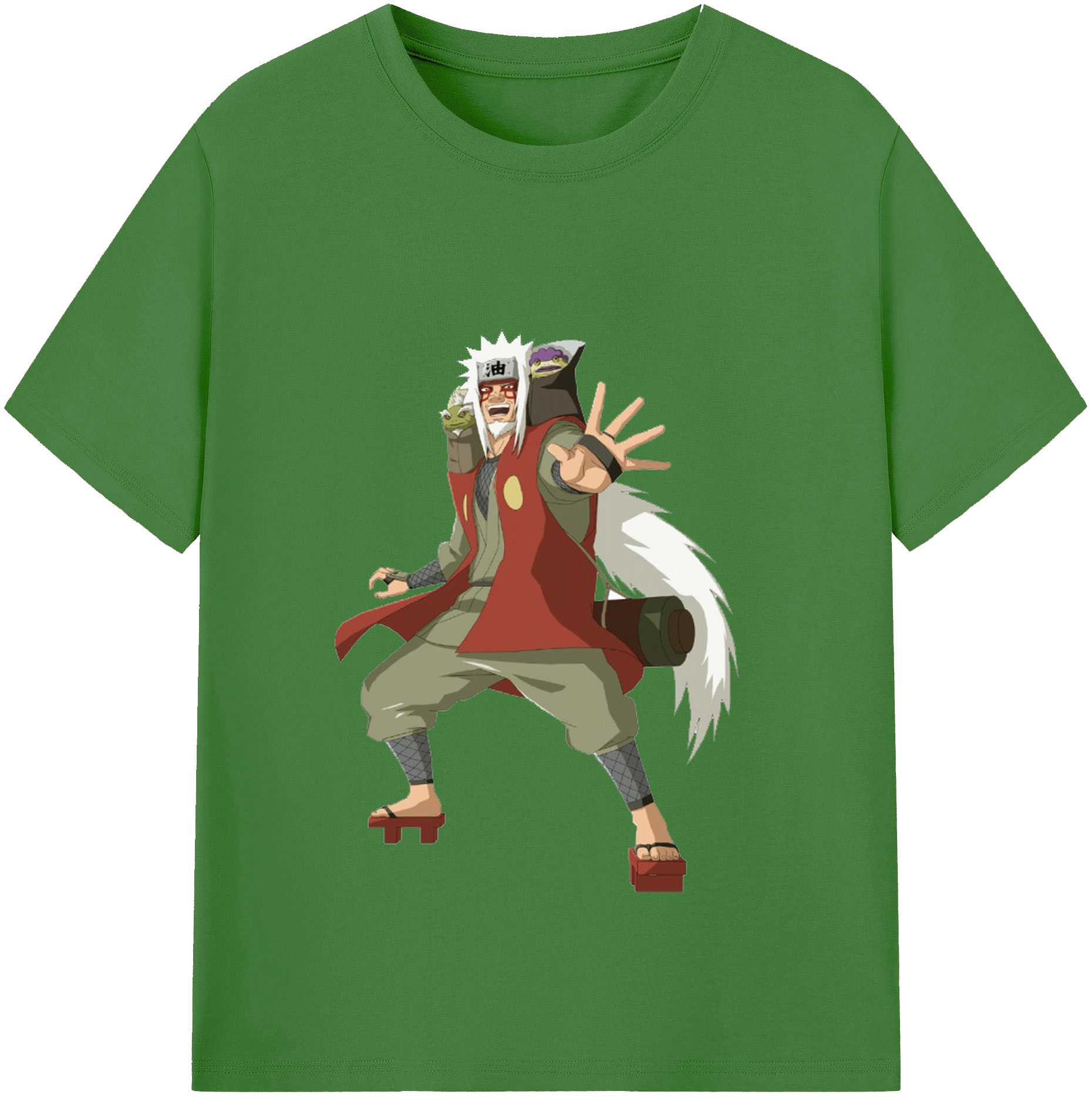 （画像用） NARUTO -ナルト- 自来也（じらいや） Jiraiya レディースカジュアルプリントTシャツ（綿100％）